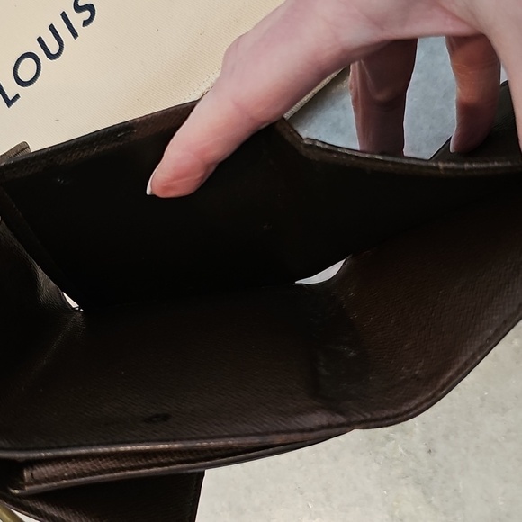 AUTHENTIC Louis Vuitton Damier Ebene Elise Trifold Compact Snap Wallet - Picture 12 of 14